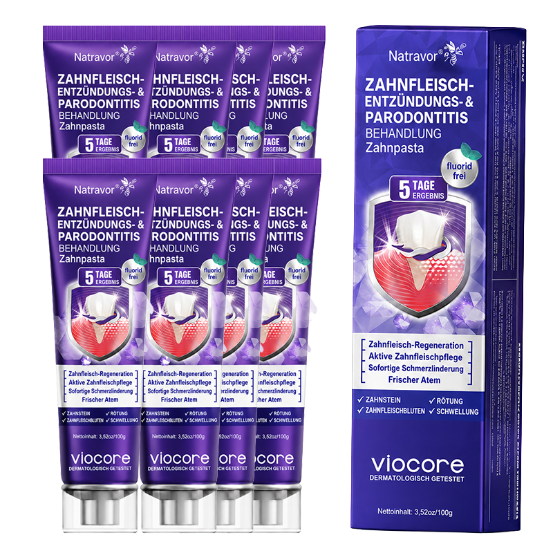 🇩🇪 𝐍𝐚𝐭𝐫𝐚𝐯𝐨𝐫® VioCore Zahnpasta zur Behandlung von Zahnfleischentzündungen und Parodontitis mit Bienengift