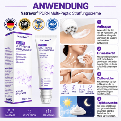 Natravor®🎗️ PDRN Multi-Peptid Straffende Körpercreme ｜ Anti-Aging Pflege, Feuchtigkeit, Straffung & Lifting für ein glatteres, ebenmäßigeres Hautbild｜a