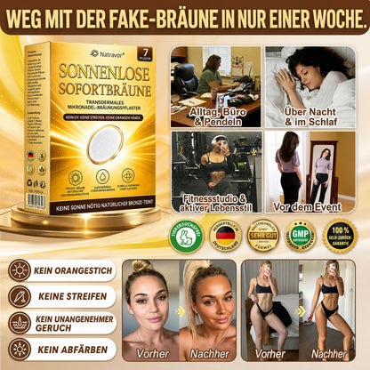 ⭐ 𝗡𝗮𝘁𝗿𝗮𝘃𝗼𝗿® Mikronadel-Bräunungspflaster: Natürlicher Bronze-Glow ohne UV & DHA