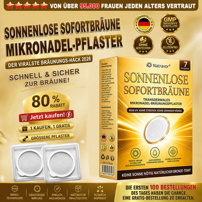 ⭐ 𝗡𝗮𝘁𝗿𝗮𝘃𝗼𝗿® Mikronadel-Bräunungspflaster: Natürlicher Bronze-Glow ohne UV & DHA