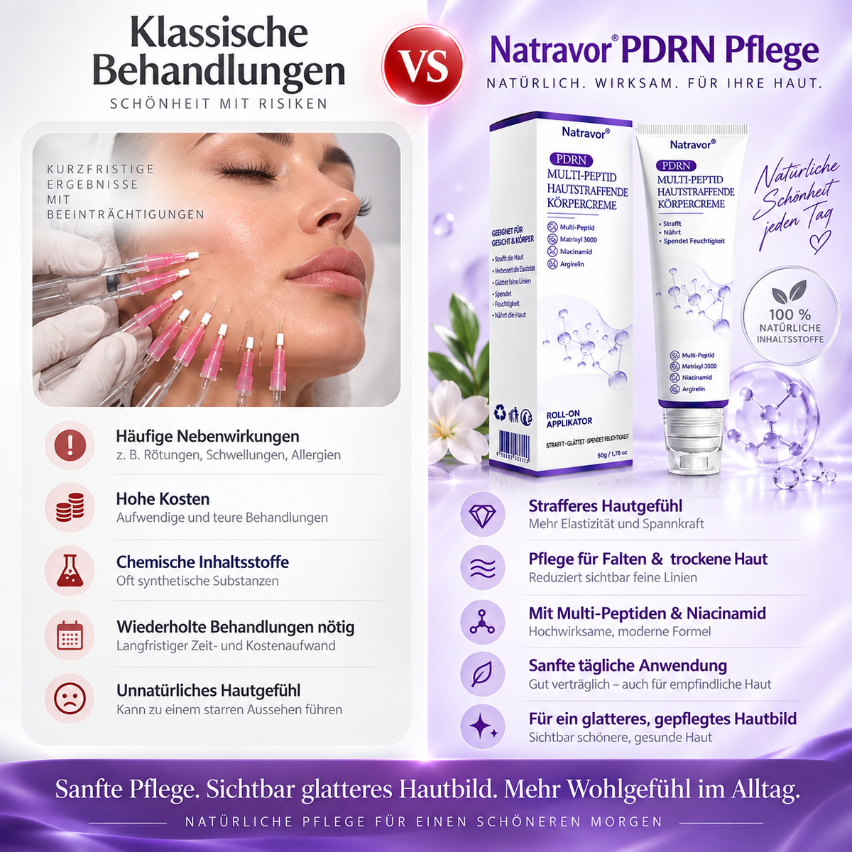 Natravor®🎗️ PDRN Multi-Peptid Straffende Körpercreme ｜ Anti-Aging Pflege, Feuchtigkeit, Straffung & Lifting für ein glatteres, ebenmäßigeres Hautbild｜a