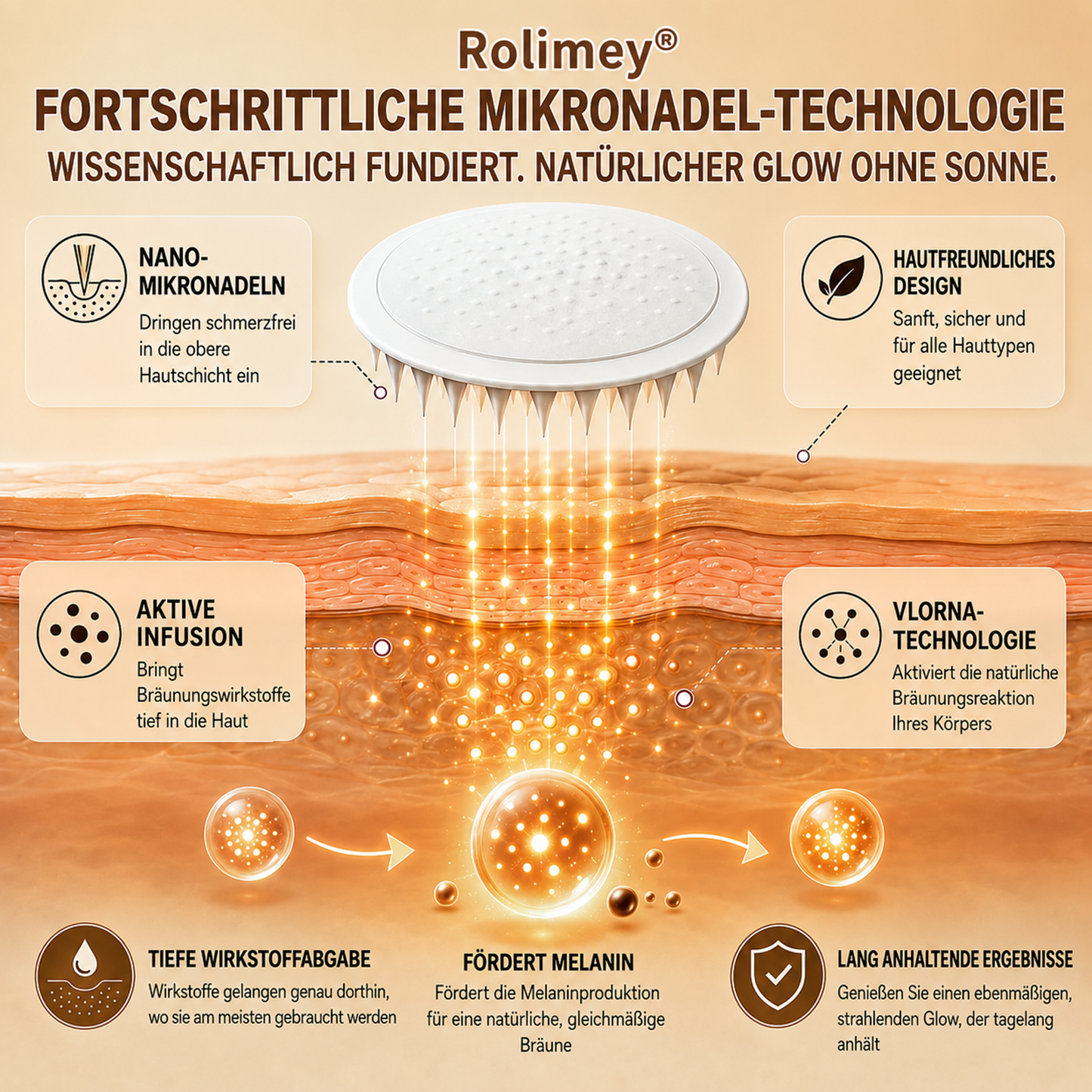 ⭐ 𝗡𝗮𝘁𝗿𝗮𝘃𝗼𝗿® Mikronadel-Bräunungspflaster: Natürlicher Bronze-Glow ohne UV & DHA