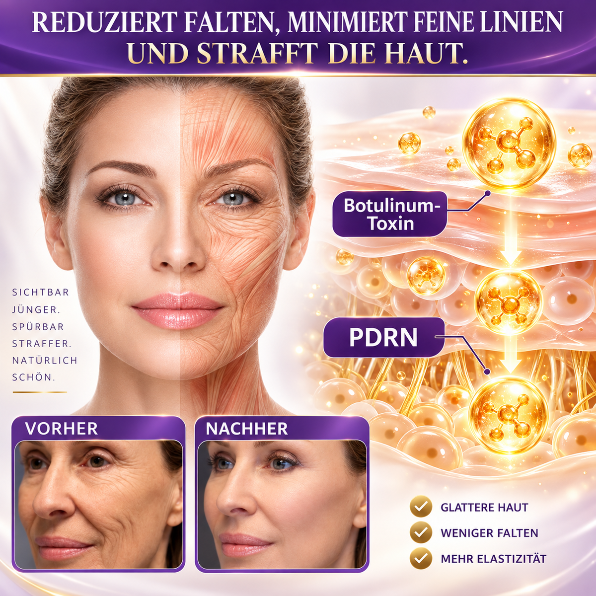Natravor®🎗️ PDRN Multi-Peptid Straffende Körpercreme ｜ Anti-Aging Pflege, Feuchtigkeit, Straffung & Lifting für ein glatteres, ebenmäßigeres Hautbild｜a